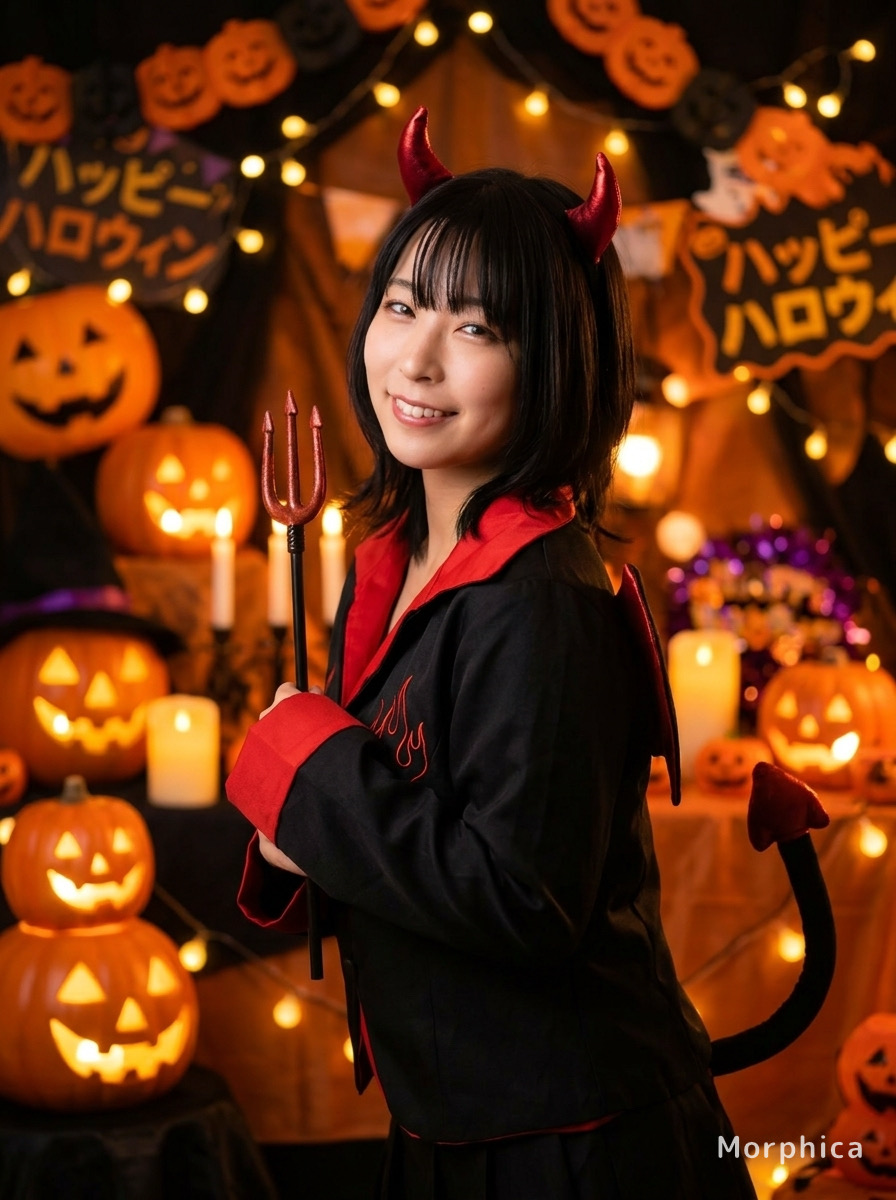 AI Halloween portrait of a person dressed as a witch with hat and robe