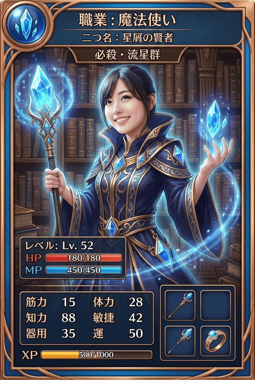 Isekai Status style sample